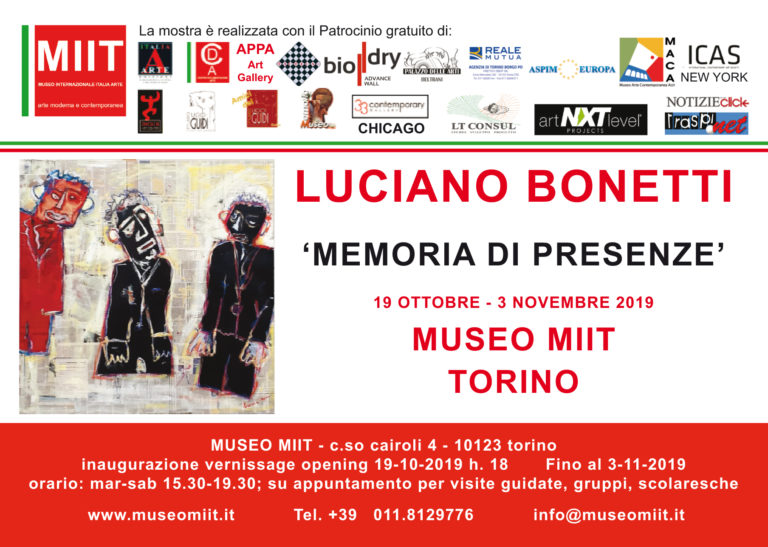 ‘LUCIANO BONETTI. MEMORIA DI PRESENZE’ – MUSEO MIIT – DAL 19 OTTOBRE AL 3 NOVEMBRE 2019